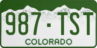 CO license plate 987TST