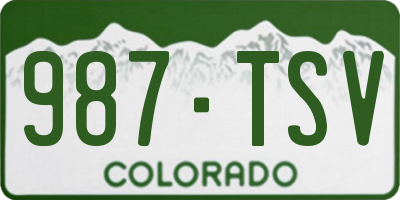 CO license plate 987TSV