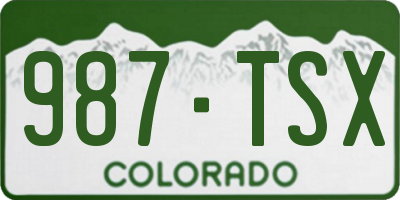 CO license plate 987TSX