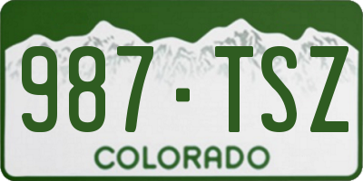 CO license plate 987TSZ