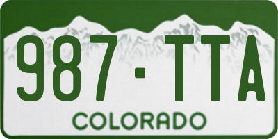 CO license plate 987TTA