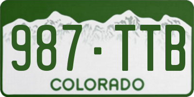 CO license plate 987TTB