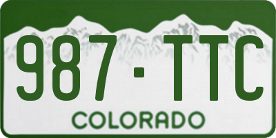 CO license plate 987TTC
