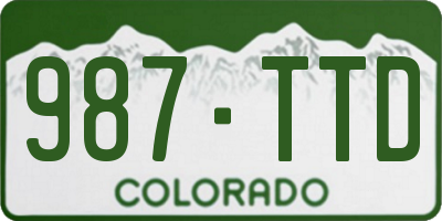 CO license plate 987TTD