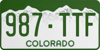 CO license plate 987TTF
