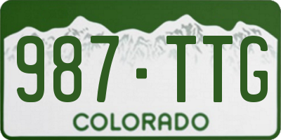 CO license plate 987TTG