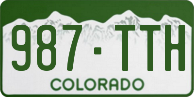 CO license plate 987TTH