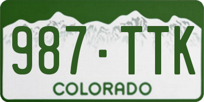 CO license plate 987TTK