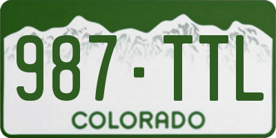 CO license plate 987TTL