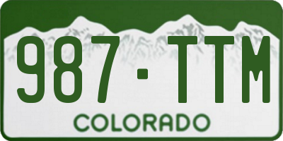 CO license plate 987TTM