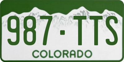 CO license plate 987TTS
