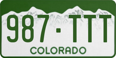 CO license plate 987TTT