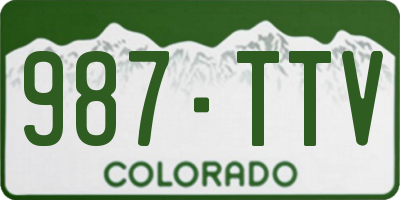 CO license plate 987TTV