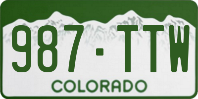 CO license plate 987TTW