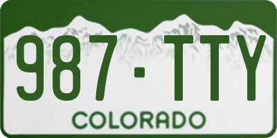 CO license plate 987TTY