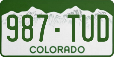 CO license plate 987TUD