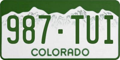 CO license plate 987TUI