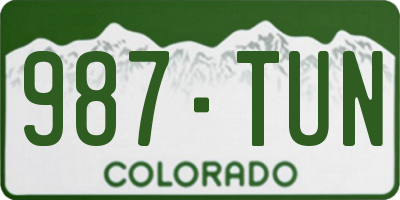CO license plate 987TUN