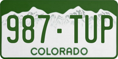CO license plate 987TUP