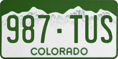 CO license plate 987TUS