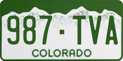 CO license plate 987TVA