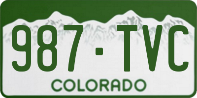 CO license plate 987TVC