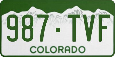 CO license plate 987TVF