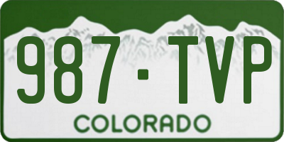 CO license plate 987TVP