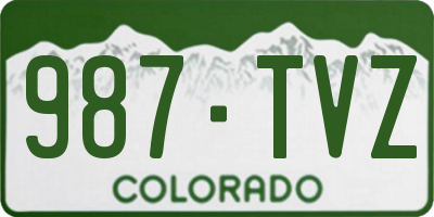 CO license plate 987TVZ