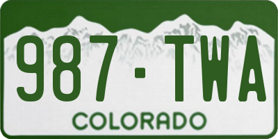 CO license plate 987TWA
