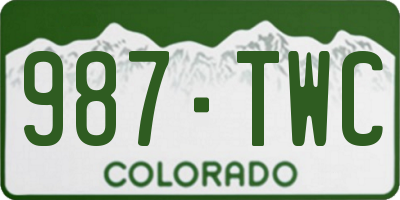 CO license plate 987TWC