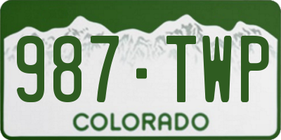 CO license plate 987TWP