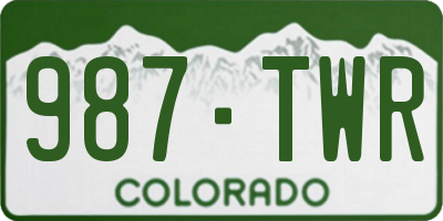 CO license plate 987TWR