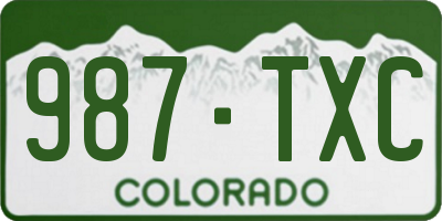 CO license plate 987TXC