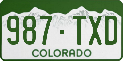 CO license plate 987TXD