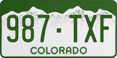 CO license plate 987TXF