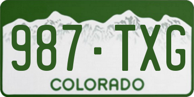 CO license plate 987TXG