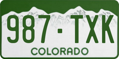 CO license plate 987TXK