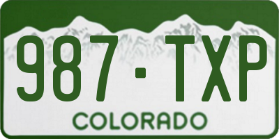 CO license plate 987TXP