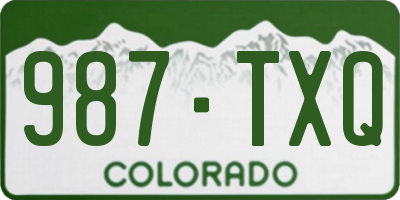 CO license plate 987TXQ