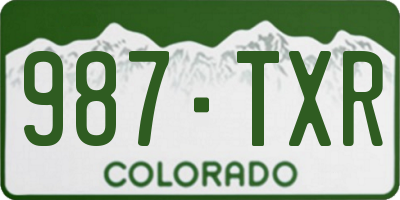 CO license plate 987TXR