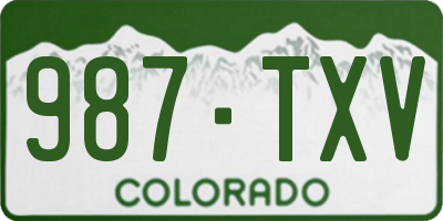 CO license plate 987TXV