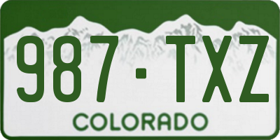 CO license plate 987TXZ
