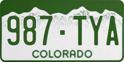 CO license plate 987TYA