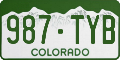 CO license plate 987TYB
