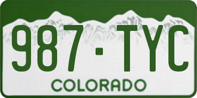 CO license plate 987TYC