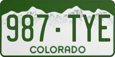 CO license plate 987TYE
