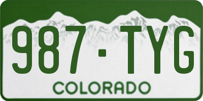 CO license plate 987TYG