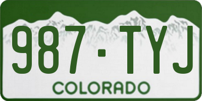 CO license plate 987TYJ