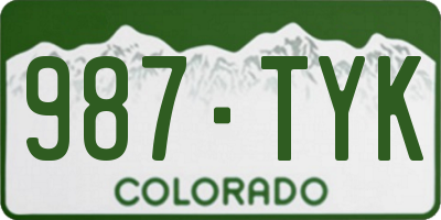 CO license plate 987TYK